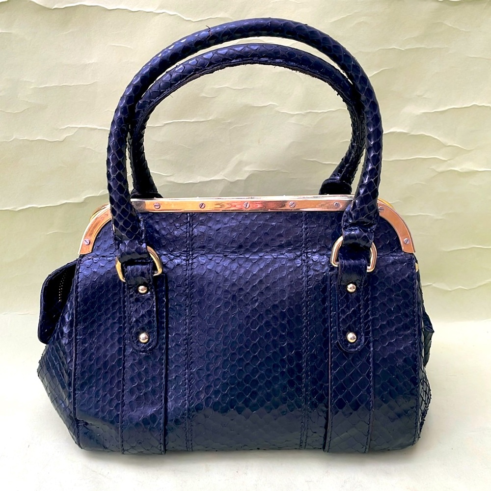 Vintage 90’s black/gold Dolce & Gabbana snake skin/suede leather bag